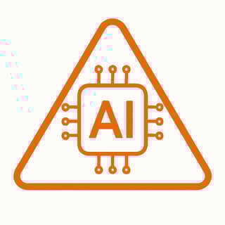 can you create a orange line are image with a white background and no words to show AI in a caution sign-1